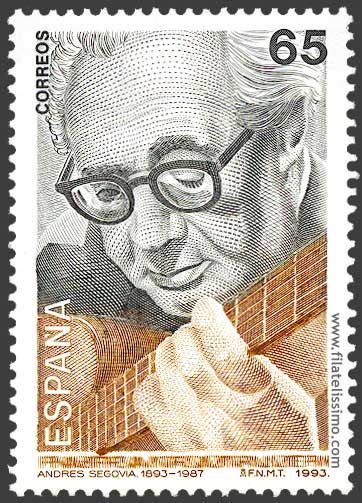 Andres Segovia stamp 1993