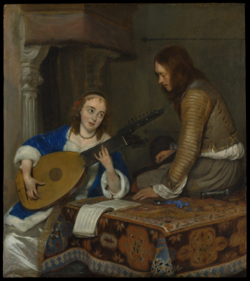 A Woman Playing the Theorbo-Lute and a Cavalier (203K)